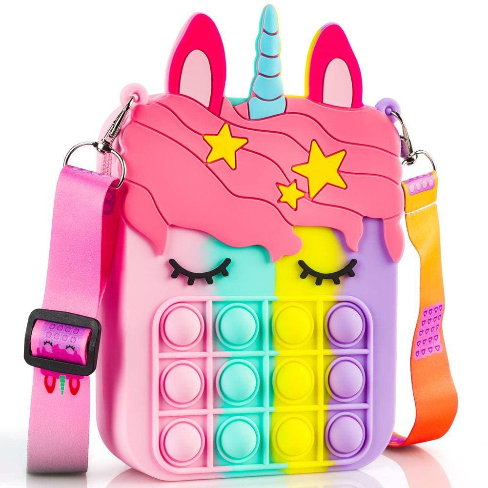 Bolsa de ombro Isapral Big Pop para meninas e mulheres (Rainbow)