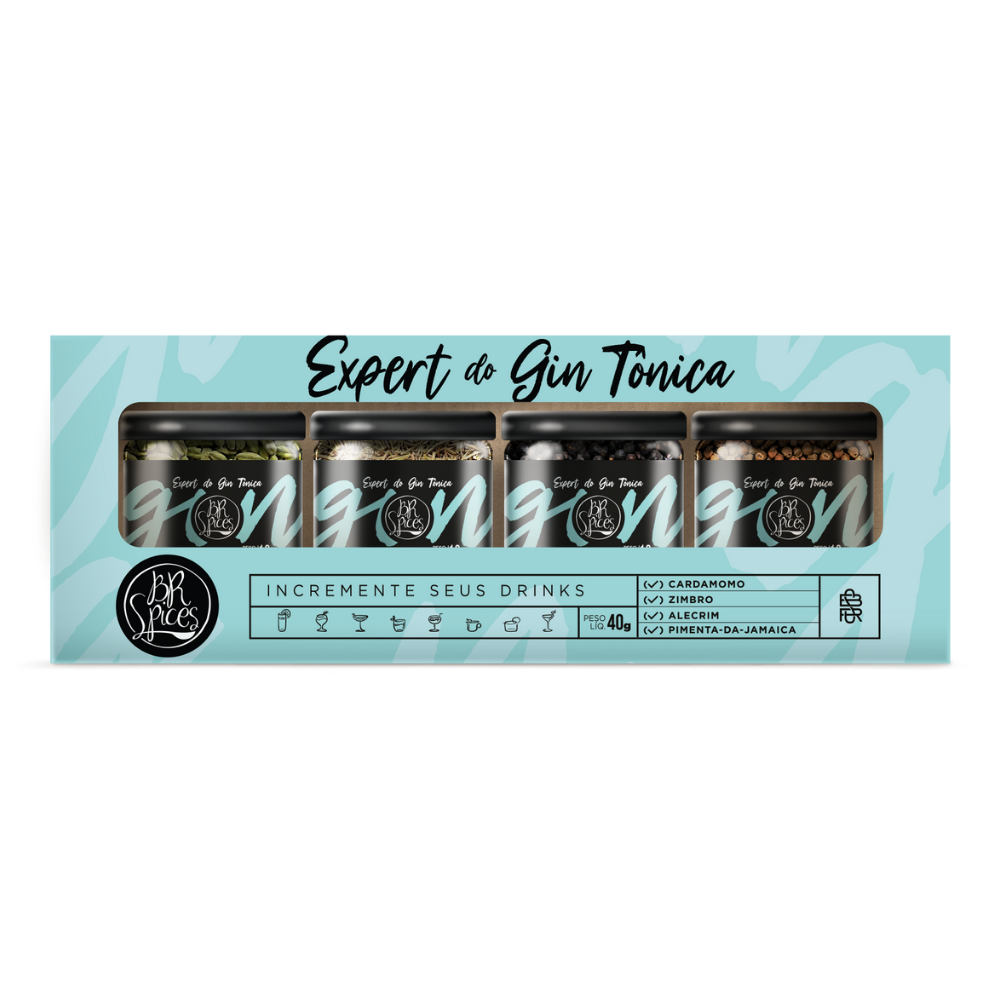 Kit Expert do Gin Tônica Caixa com4 Mini Potes BR Spices 40G