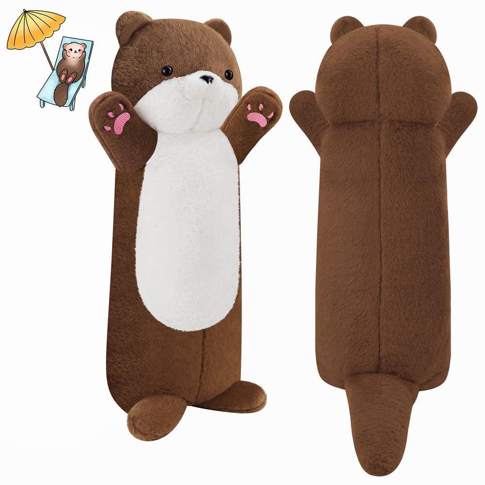 Almofada de pelúcia Gisqis Long Otter 57 cm de pelúcia para crianças