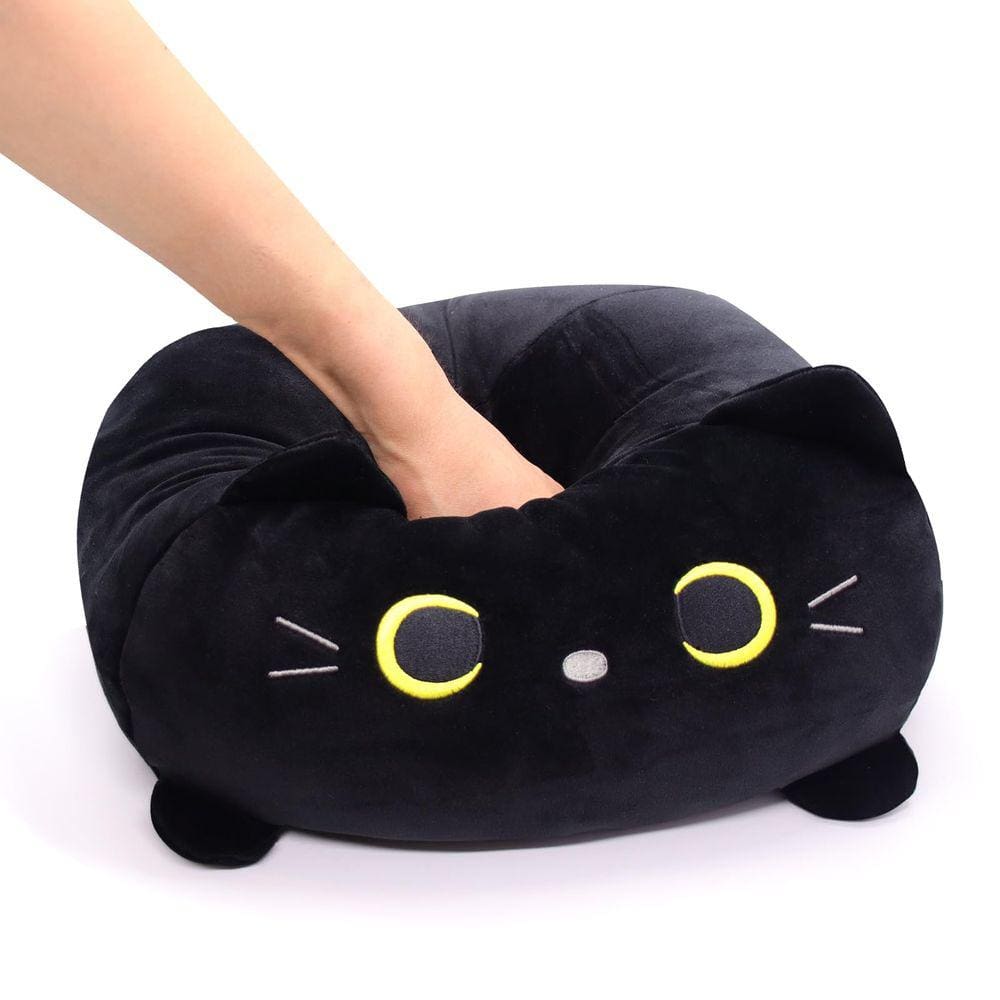 Almofada de pelúcia Desdfcer Black Cat 32 cm