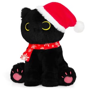 Almofada de pelúcia Hagusahuo Black Cat, bicho de pelúcia de Natal