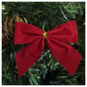 Enfeite árvore Natal Laço Vermelho 7cm 24 Unidades