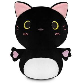 Brinquedo de pelúcia Rdyhqwp Black Cat, 20 cm, almofada de bichos de pelúcia para crianças