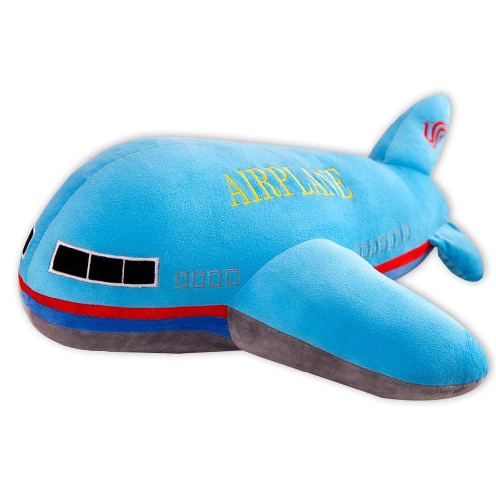 Almofada de pelúcia AUCOOMA Airplane Blue de 40 cm para crianças/adultos