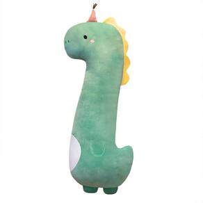 Almofada longa de pelúcia de dinossauro PEACH CAT Green para meninas e meninos