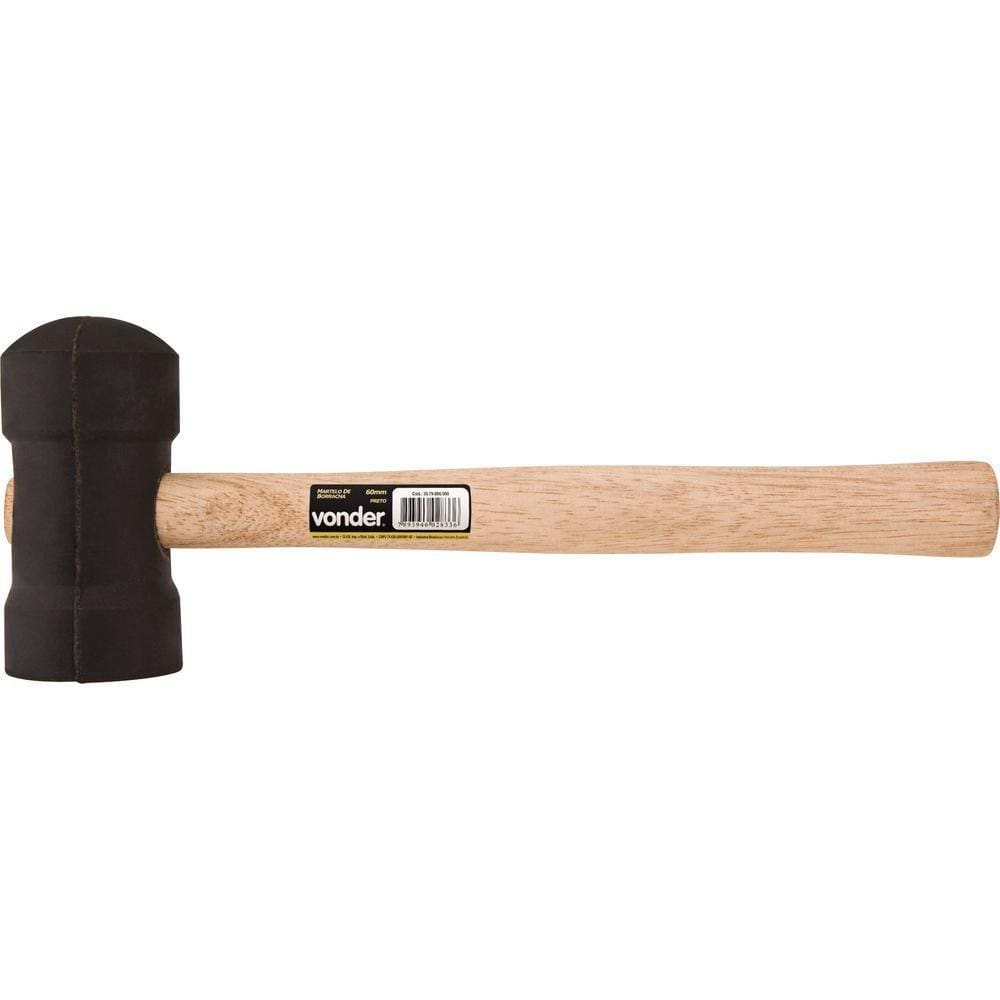 Martelo borracha 80mm preto - Vonder