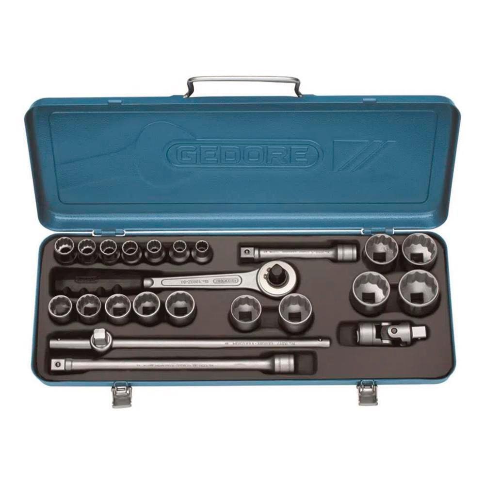 Jogo de Soquete Estriado de 12 a 32 MM Encaixe de 1/2" - Gedore 015555