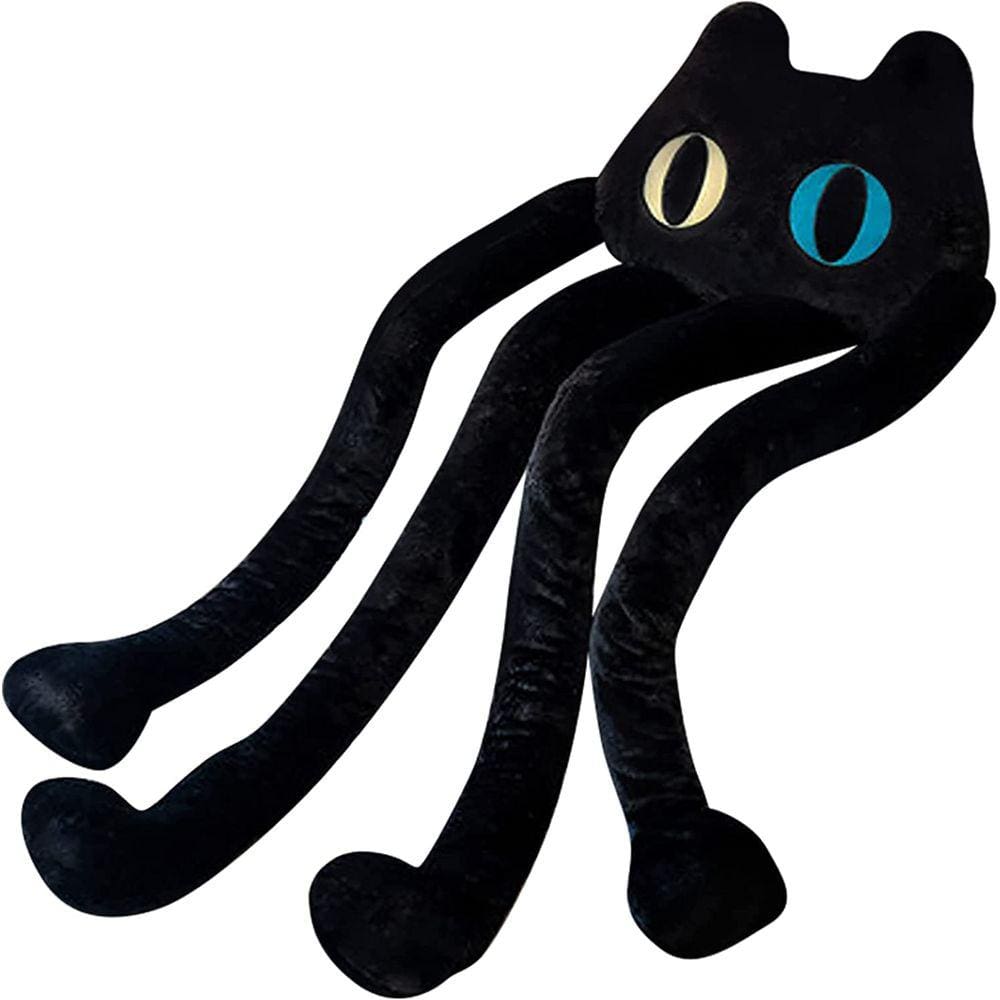 Almofada de pelúcia vitegaw Long Black Cat 69 cm de pelúcia
