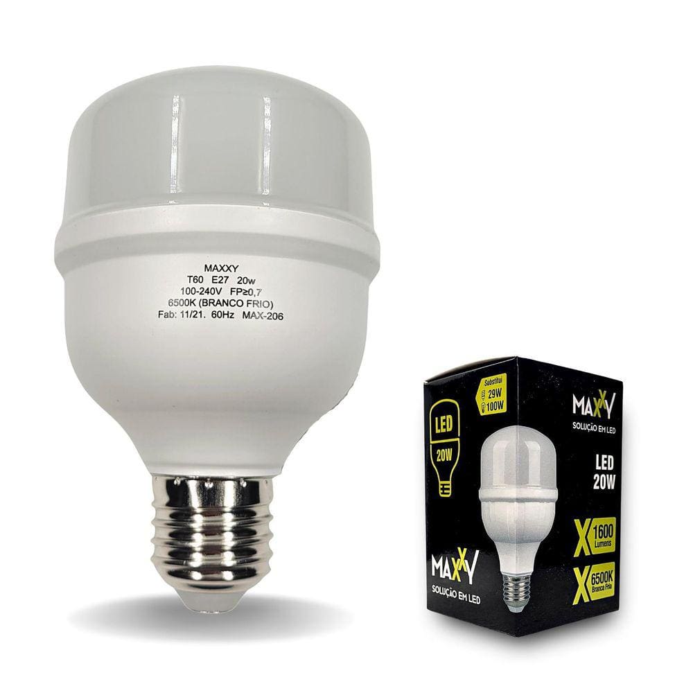Kit 3 Lâmpadas 20W Frio Maxxy Led 6500K