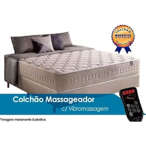 Colchão Casal Molas MasterPocket Ensacadas Magnético c/ Vibro Massagem c/ Commodite (138x188x34) - Anjos