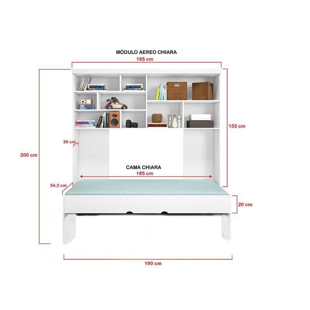 Quarto Chiara Roupeiro, Modulo Aéreo e Cama - Phoenix Baby