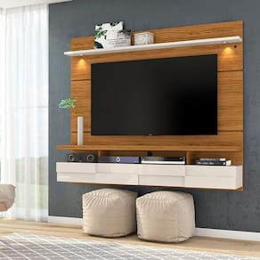 Estante Lana 1.8 para TV de até 60 polegadas - NATURALE / OFF WHITE - Madetec