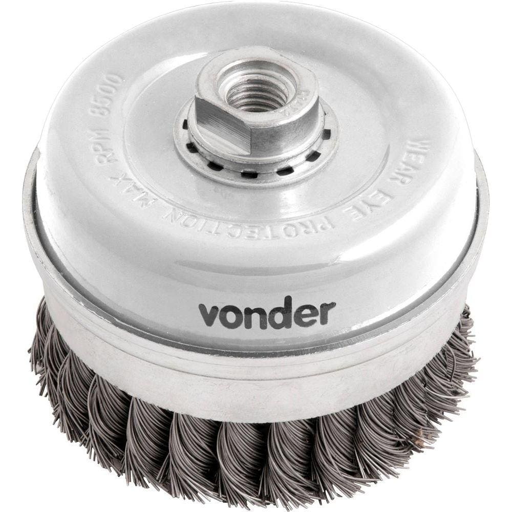 Escova Copo Torcida 4 Rosca M14 Aço Carbono Polido 8500rpm