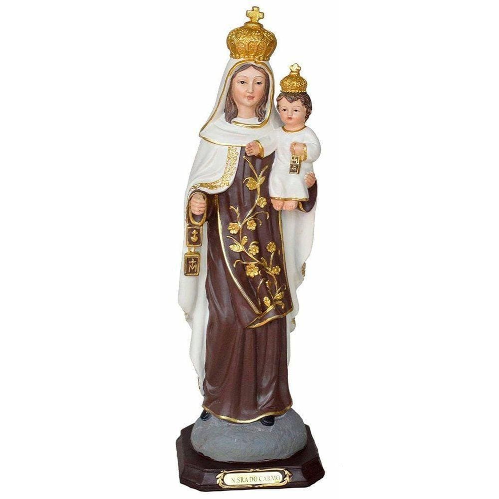 Santa Imagem Nossa Senhora Do Carmo Resina 31cm