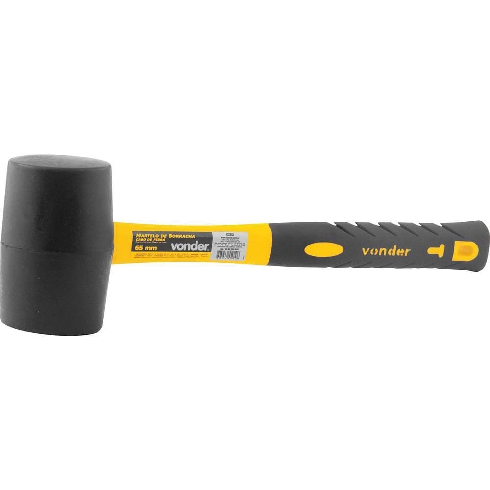 Martelo de Borracha 65mm com Cabo de Fibra - Vonder