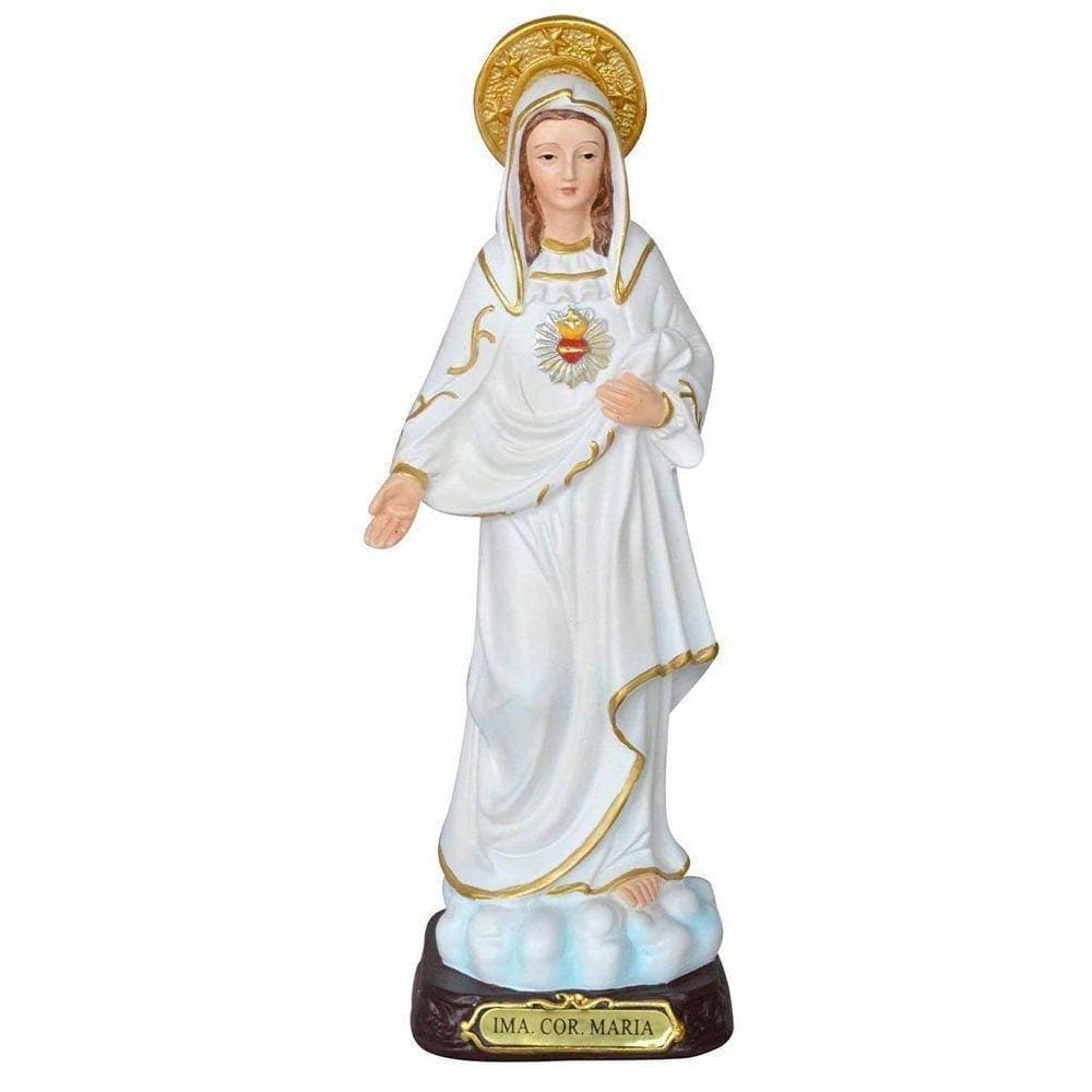 Santa Imagem Imaculado Coração De Maria Resina 20,5cm