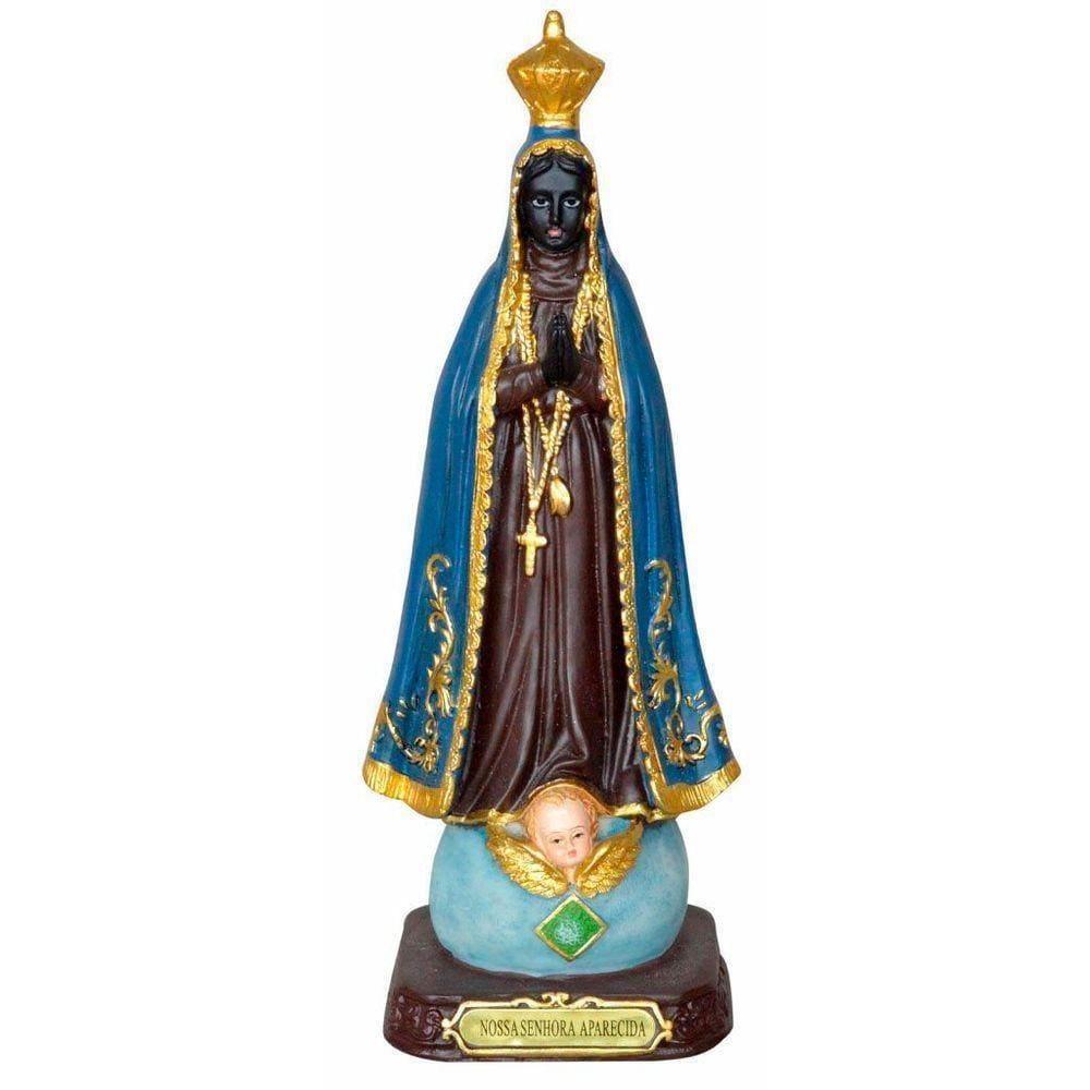 Santa Imagem Nossa Senhora Aparecida Resina 20,5cm