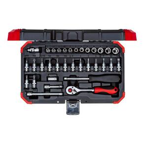 Jogo de Soquetes Sextavados com 33 peças 4 MM à 13 MM Encaixe de 1/4" - Gedore Red 3300051