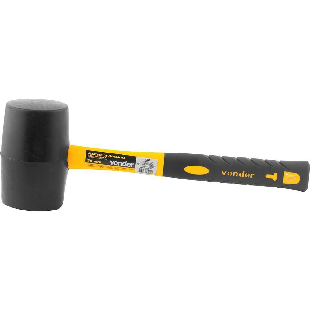 Martelo de Borracha 70mm com Cabo de Fibra - Vonder