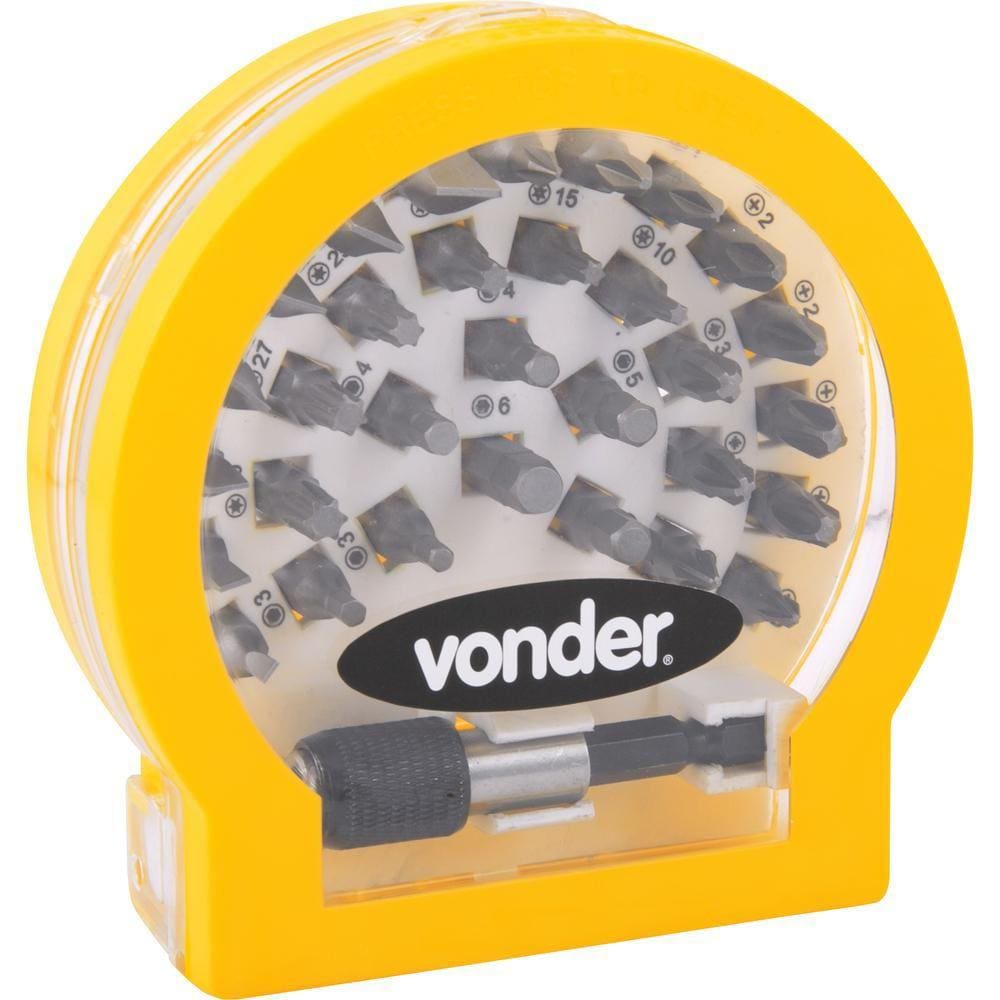Jogo Bits/Ponteiras Vonder com 32 peças Encaixe 1/4
