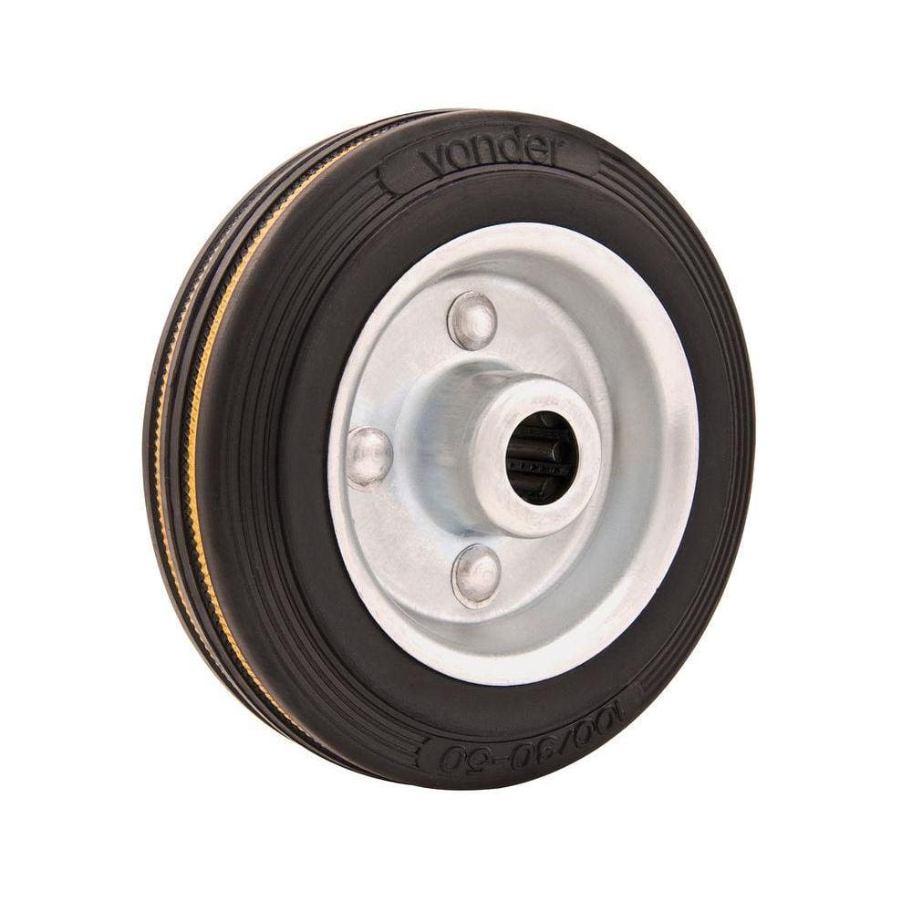 Roda De Borracha 6 Média 160kg Eixo Rolamento Rolete 20mm N