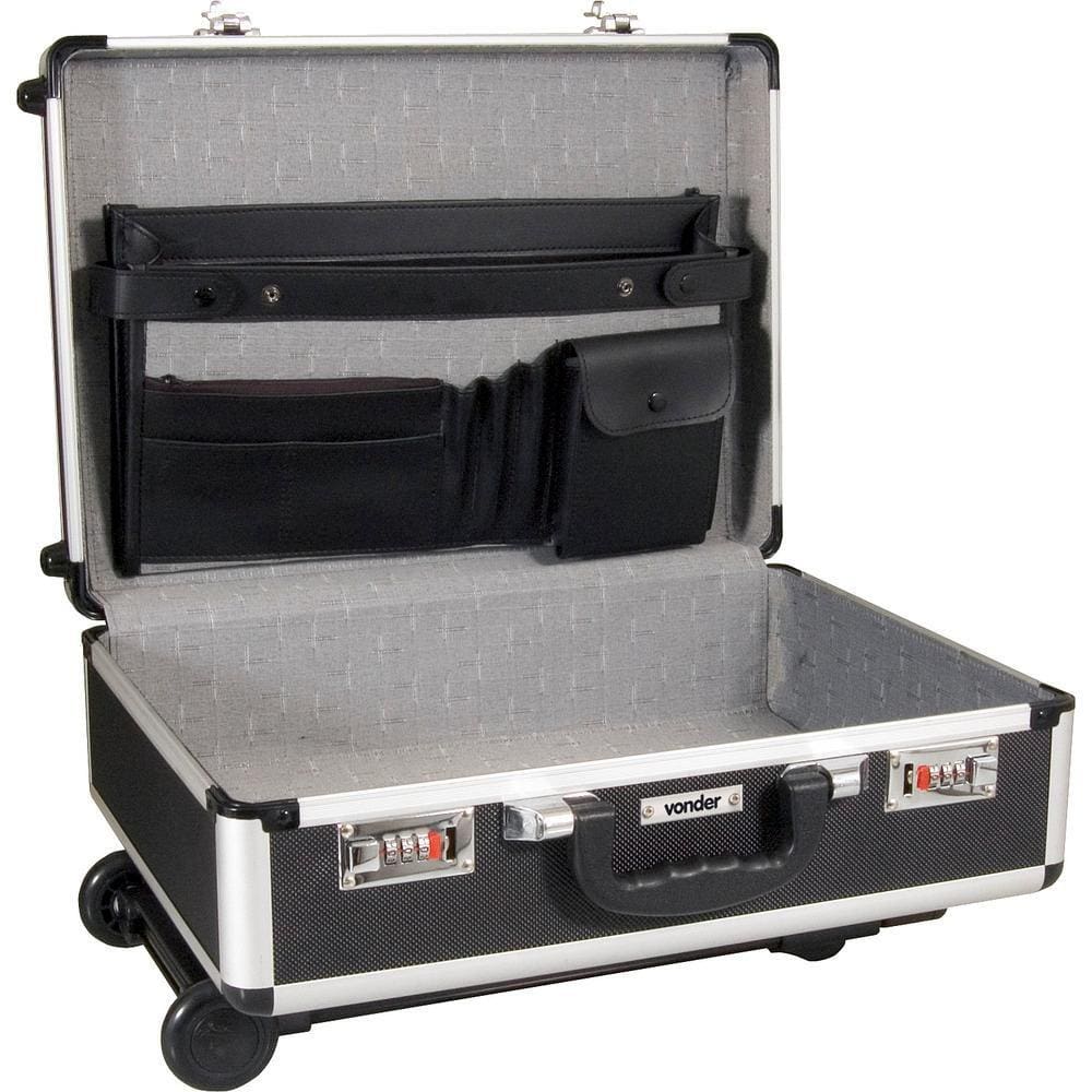 Maleta Para Ferramentas 455x330x155mm Preta Com Puxador E Ro