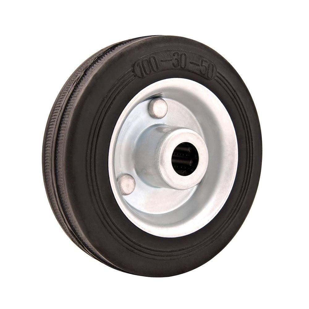 Roda De Borracha 8  Leve 150kg Eixo Rolamento Rolete 20mm Nú