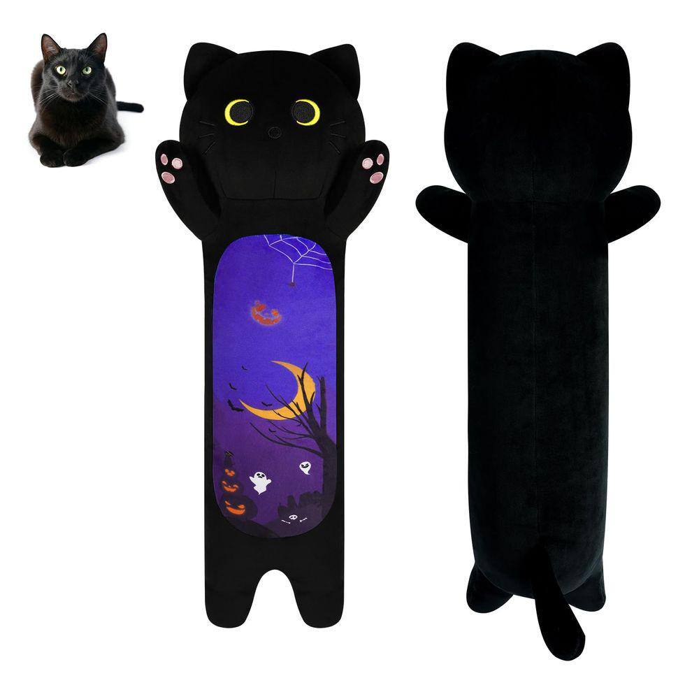Brinquedo de pelúcia Desdfcer Long Cat Halloween, bicho de pelúcia 57 cm