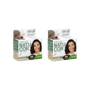 Coloraçao Natucor 3.0 Castanho Escuro-Kit C/2Un