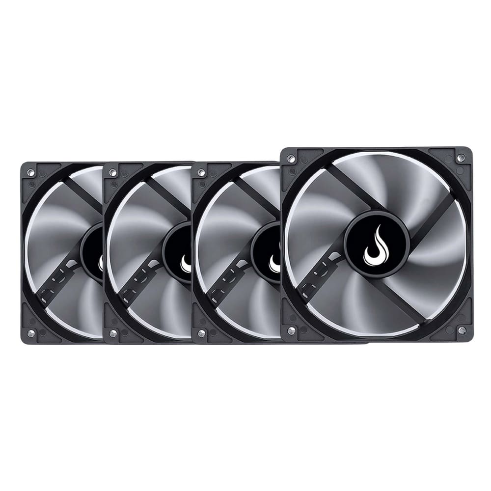 Kit 4 Cooler Fan Rise Mode 120mm 12v Preto - RM-BK-01-FB