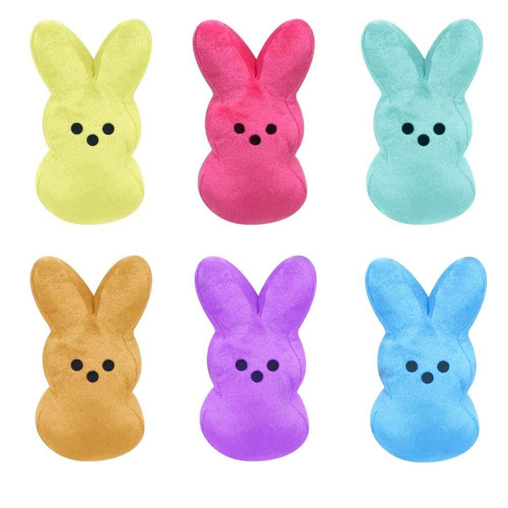 Brinquedos de pelúcia TOPORTY Easter Bunny Peep 15 cm para crianças, 6 unidades
