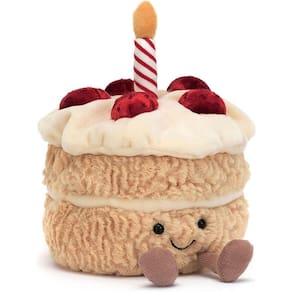 Bolo de aniversário de pelúcia pesado de pelúcia de 30 cm para crianças