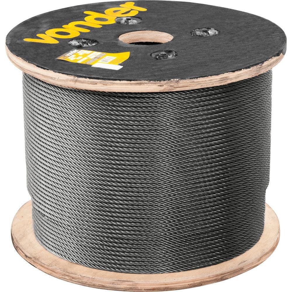 cabo aço af 5/16” alma de fibra 6x25f polido c/ 100m Vonder