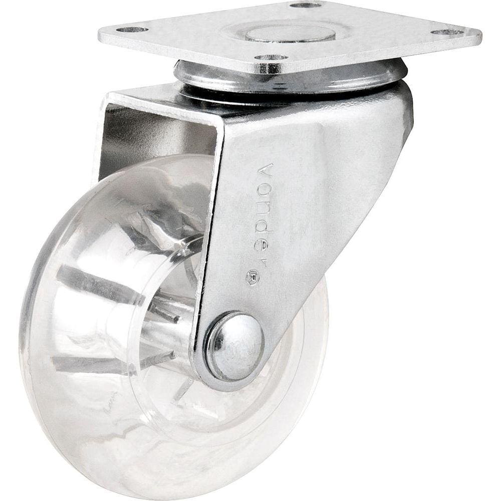 Rodizio Giratório 3  Leve 55kg Poliuretano Transparente - Vo