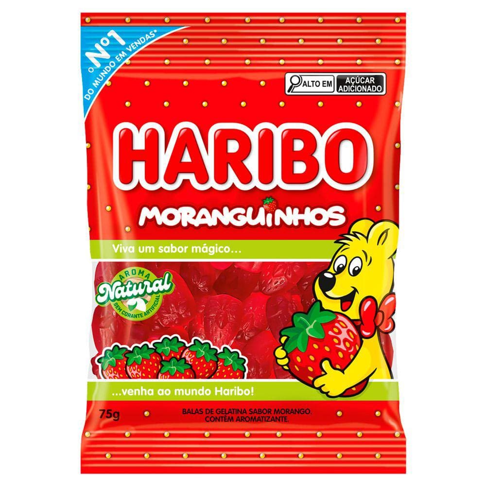 Bala Haribo Moranguinhos 75g
