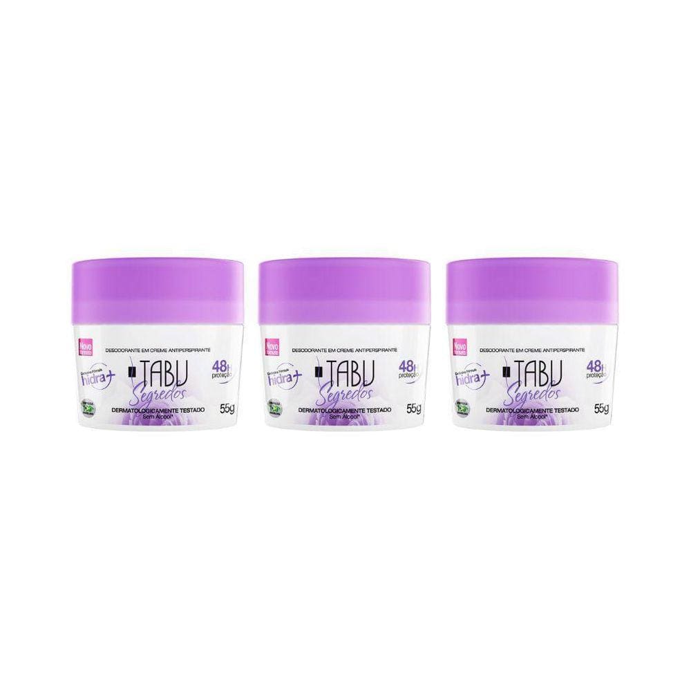 Desodorante Creme Tabu 55G Segredos - Kit Com 3Un