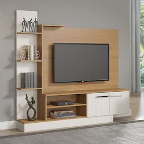Estante Home para TV até 50 Pol. 165x155Cm 2 Portas MDP Carvalho Branco