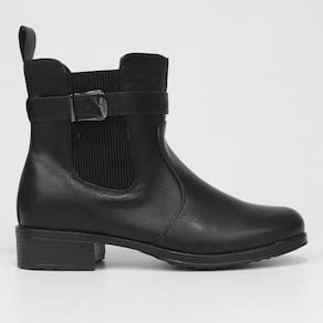 Bota Feminina Mooncity Cano Baixo Salto Baixo Fivela Elastica