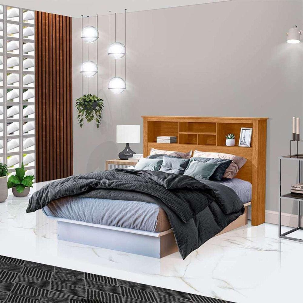 Cabeceira Casal Box MDF/MDP 156cm Havana Marrom