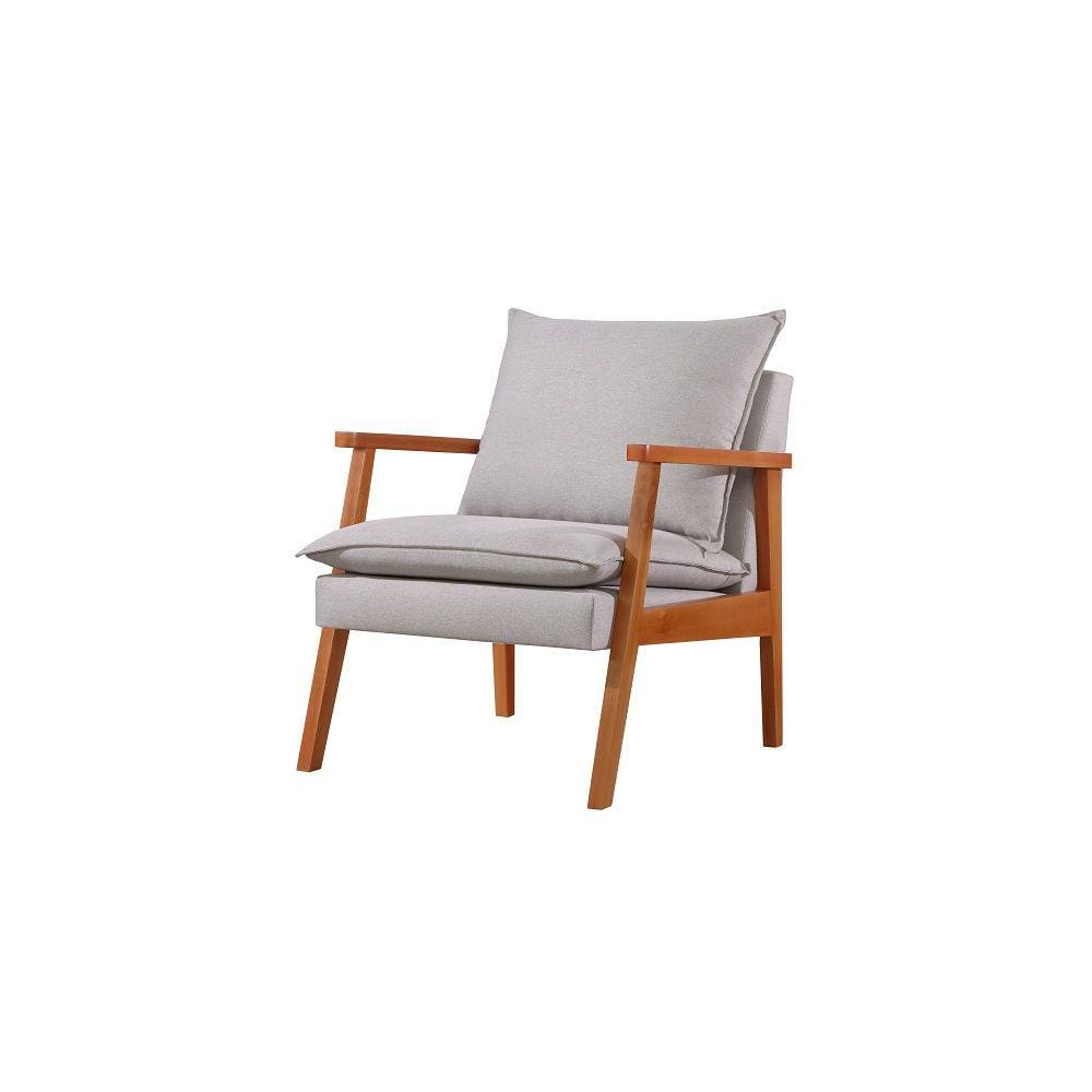 Poltrona Decorativa Yasmim Linho Cinza Claro