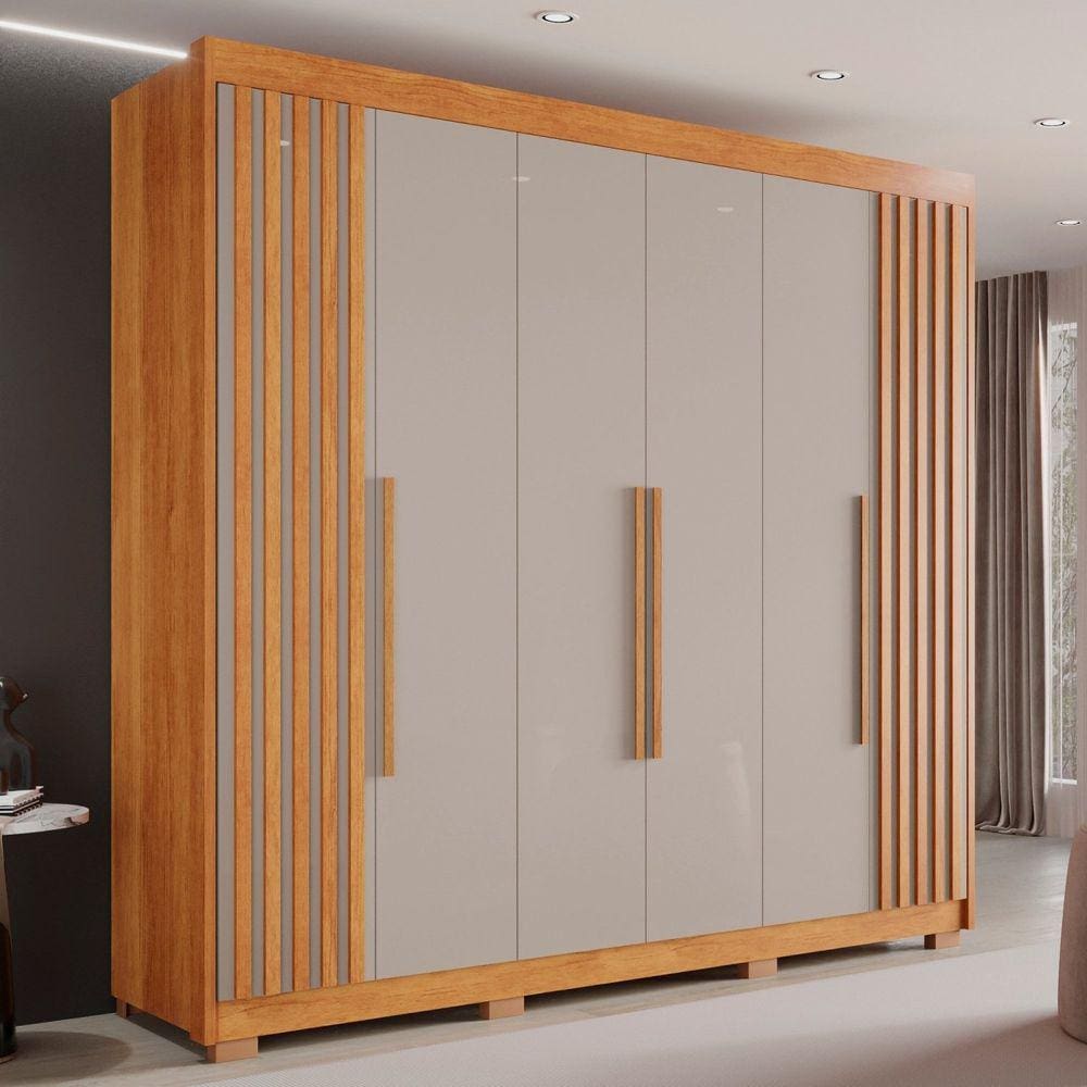 Guarda-Roupa Casal 6 Portas 6 Gavetas Granada Cinamomo/Off-White