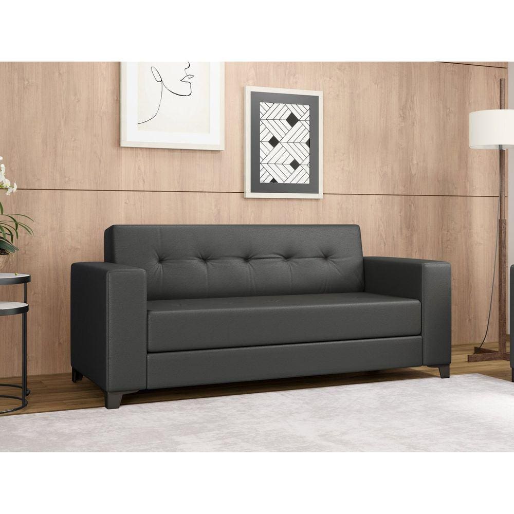 Sofá 3 Lugares 191cm Bronze Preto
