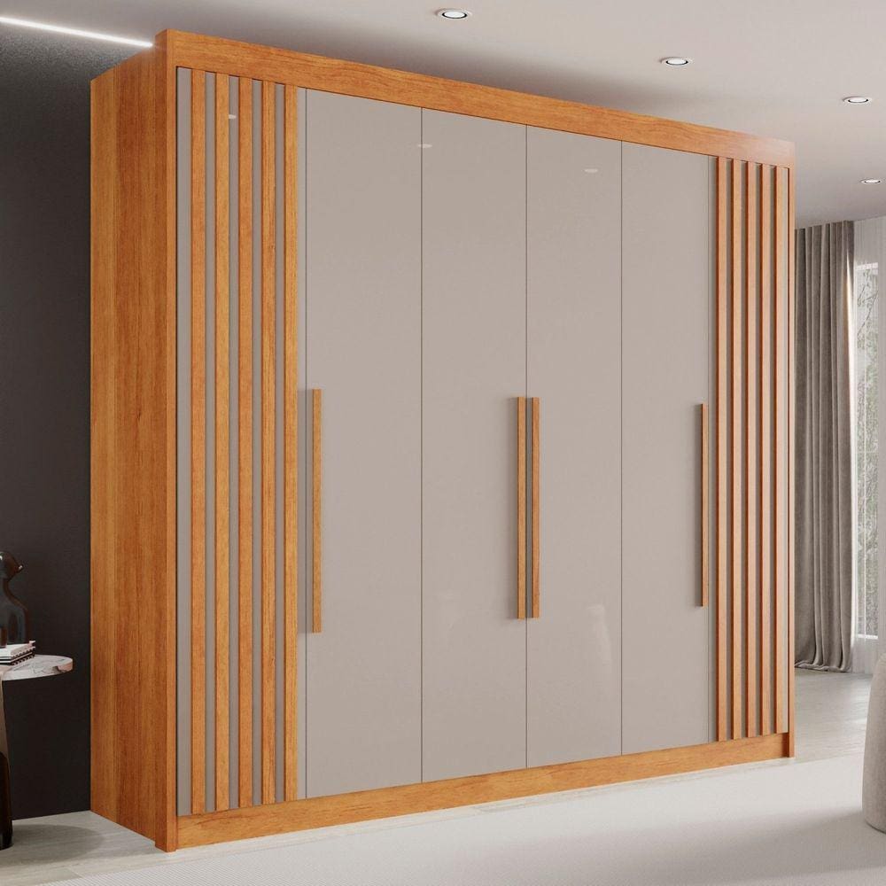 Guarda-Roupa Casal 6 Portas 6 Gavetas Granada Cinamomo/Off  White