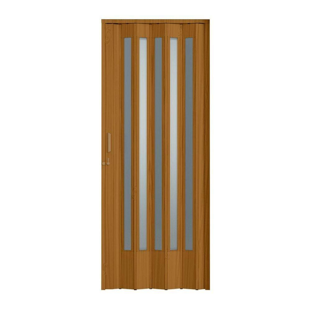 Porta Sanfonada PVC Plastporta 210x84cm Translucida BCF Cerejeira
