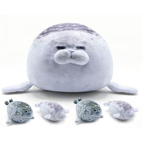 Almofada de pelúcia BRAUDREW Chubby Seal com 4 selos fofinhos para bebês