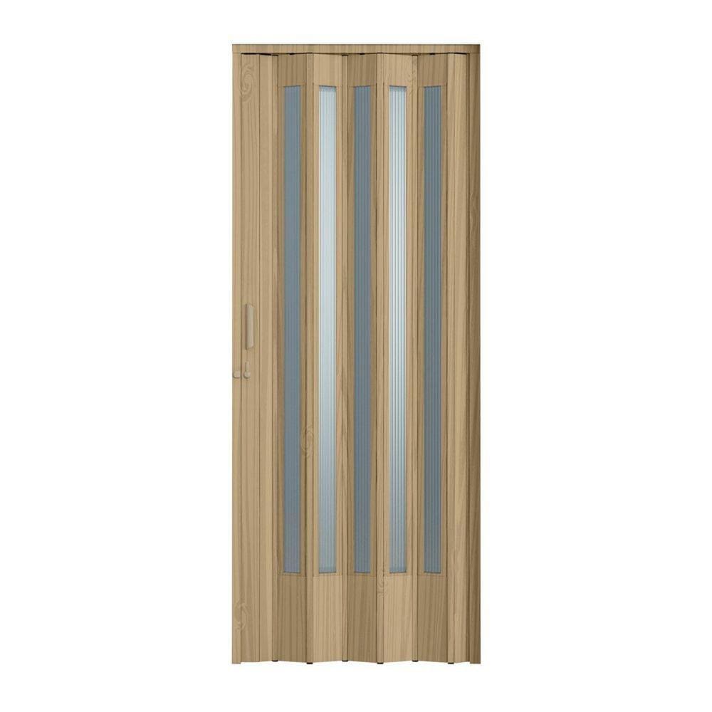 Porta Sanfonada PVC Plastporta 210x60cm Translucida BCF Carvalho Prata