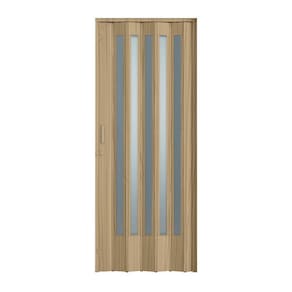 Porta Sanfonada PVC Plastporta 210x60cm Translucida BCF Carvalho Prata