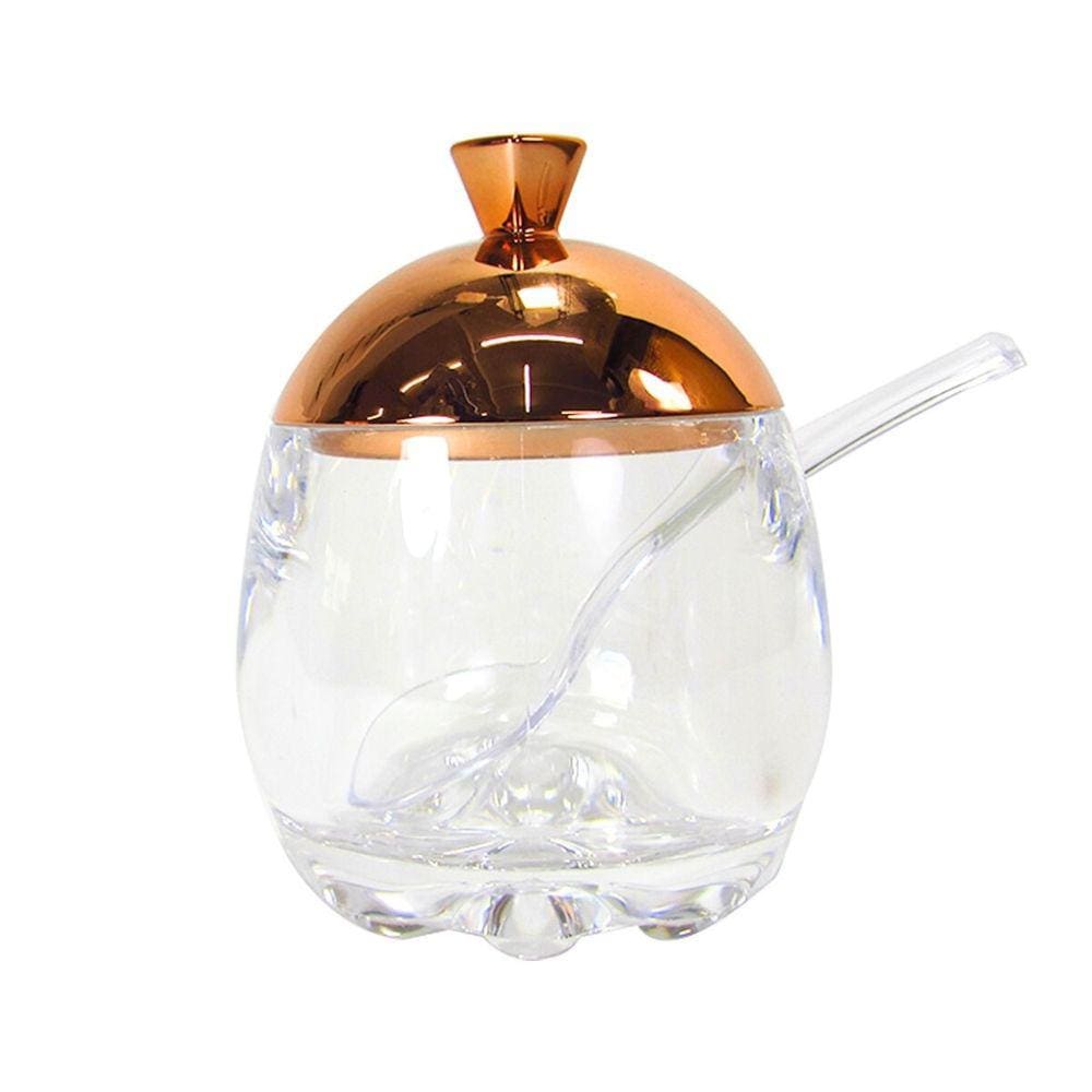 Açucareiro Acrílico Transparente Com Colher E Tampa 7Cm