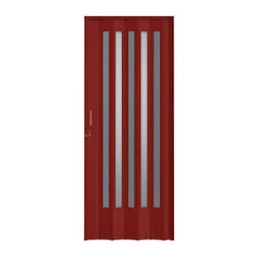 Porta Sanfonada PVC Plastporta 210x60cm Translucida BCF Mogno