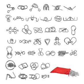 Jogo Metal Brain Teaser Puzzles GEMLORD, 40 unidades para adultos e crianças